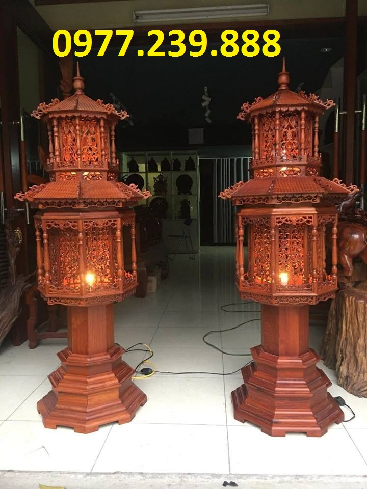 bán đèn mái chùa bằng gỗ trắc